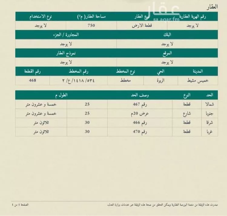 Land for Sale in Khamis Mushait Al Wahah