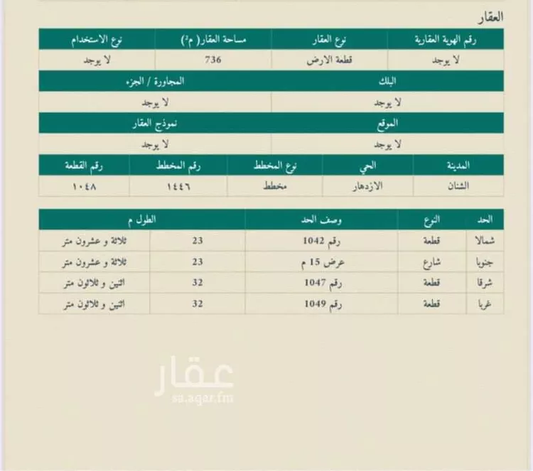 Land for Sale in AlShinana Al Ezdihar