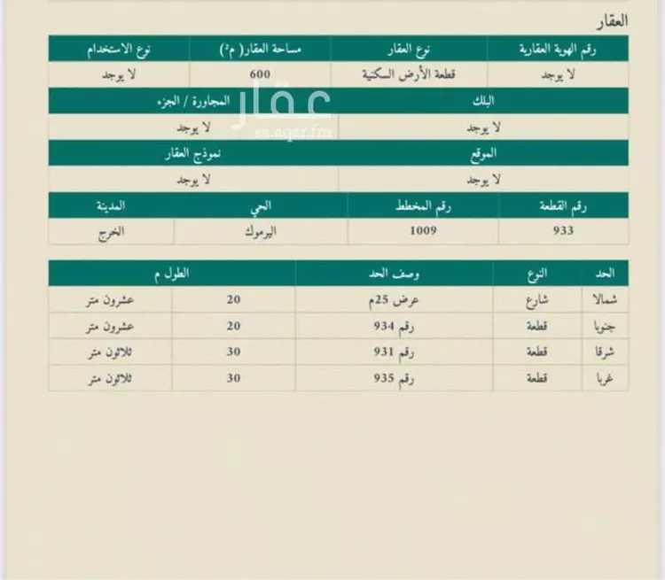 Land for Sale in Al Kharj Az Zahir صورة 2