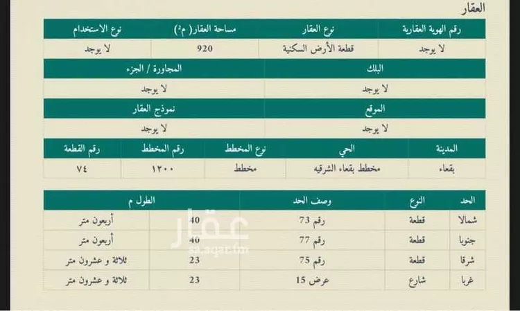 أرض للبيع في شارع الوليد بن سليمان, حي مخطط بقعاء الشرقية, مدينة بقعاء, منطقة حائل