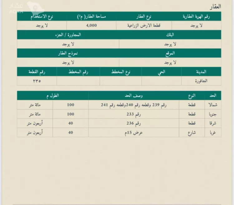 أرض للبيع في حي هجرة العناديه, مدينة هجرة العناديه, منطقة الرياض صورة 4
