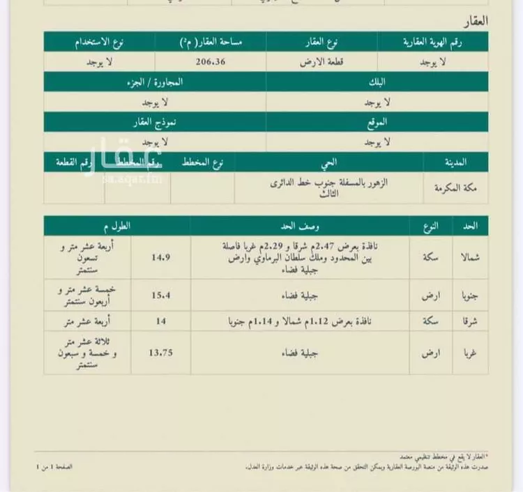 أرض للبيع في حي المسفلة, مدينة مكه المكرمه, منطقة مكة المكرمة