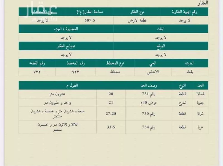 Land for Sale in Baqaa Al Suhaibi