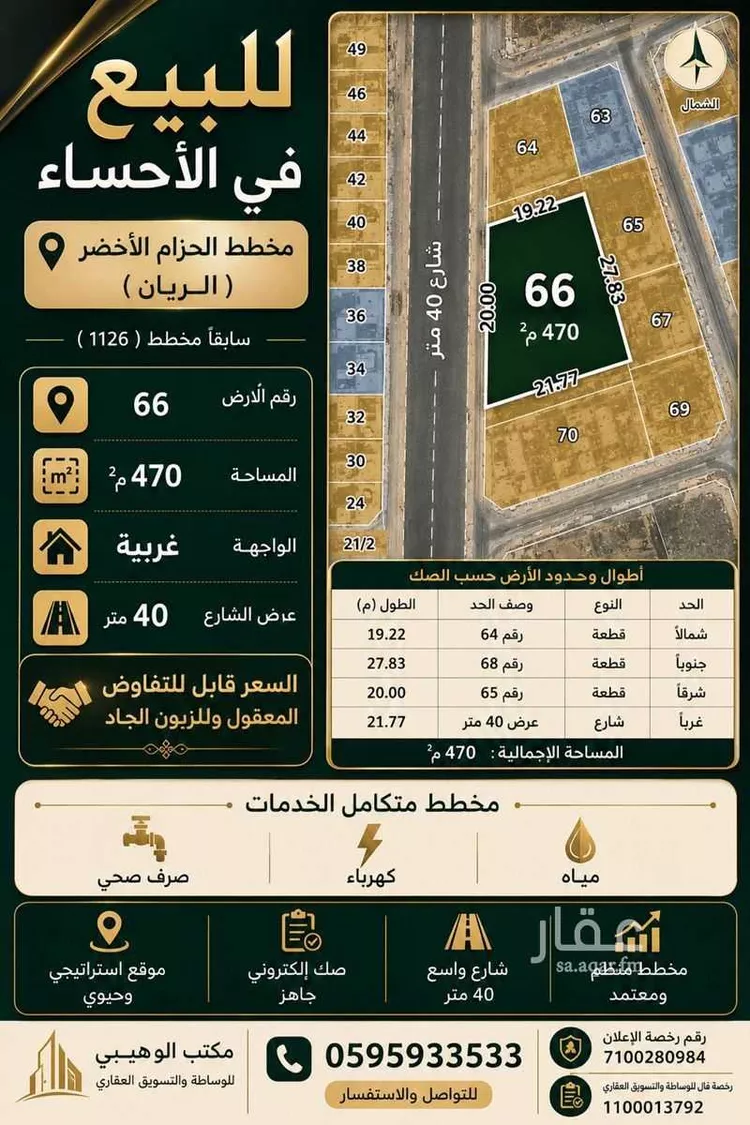 Land for Sale in Al Hofuf Al Wahah