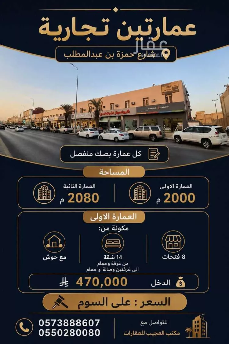 عمارة للبيع في شارع حمزة بن عبدالمطلب, حي الزهرة, مدينة الرياض, منطقة الرياض