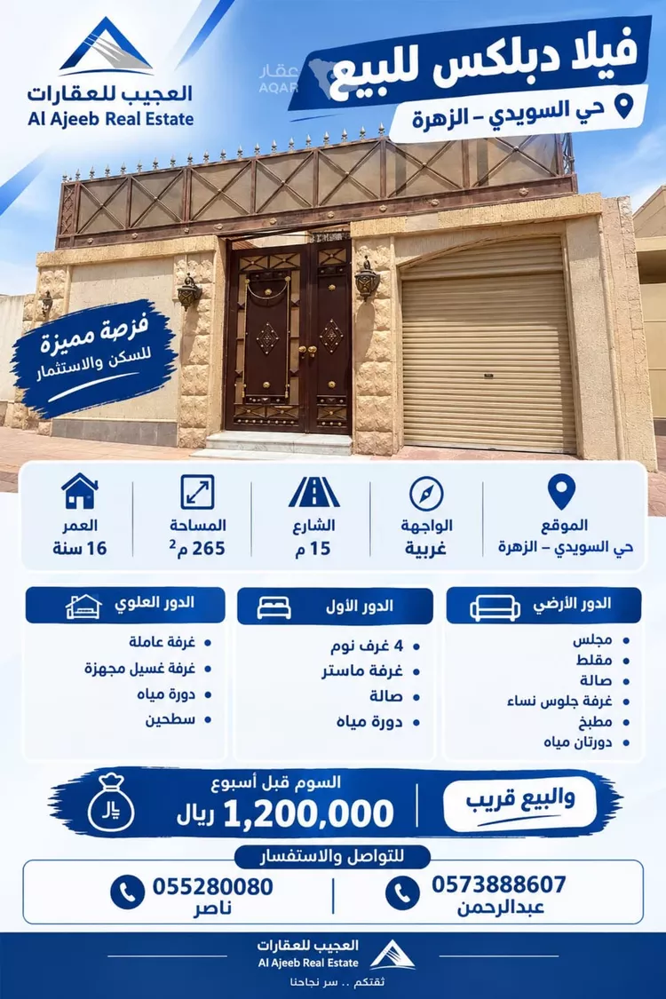 فيلا للبيع في شارع يحيى بن سعدون, حي الزهرة, مدينة الرياض, منطقة الرياض
