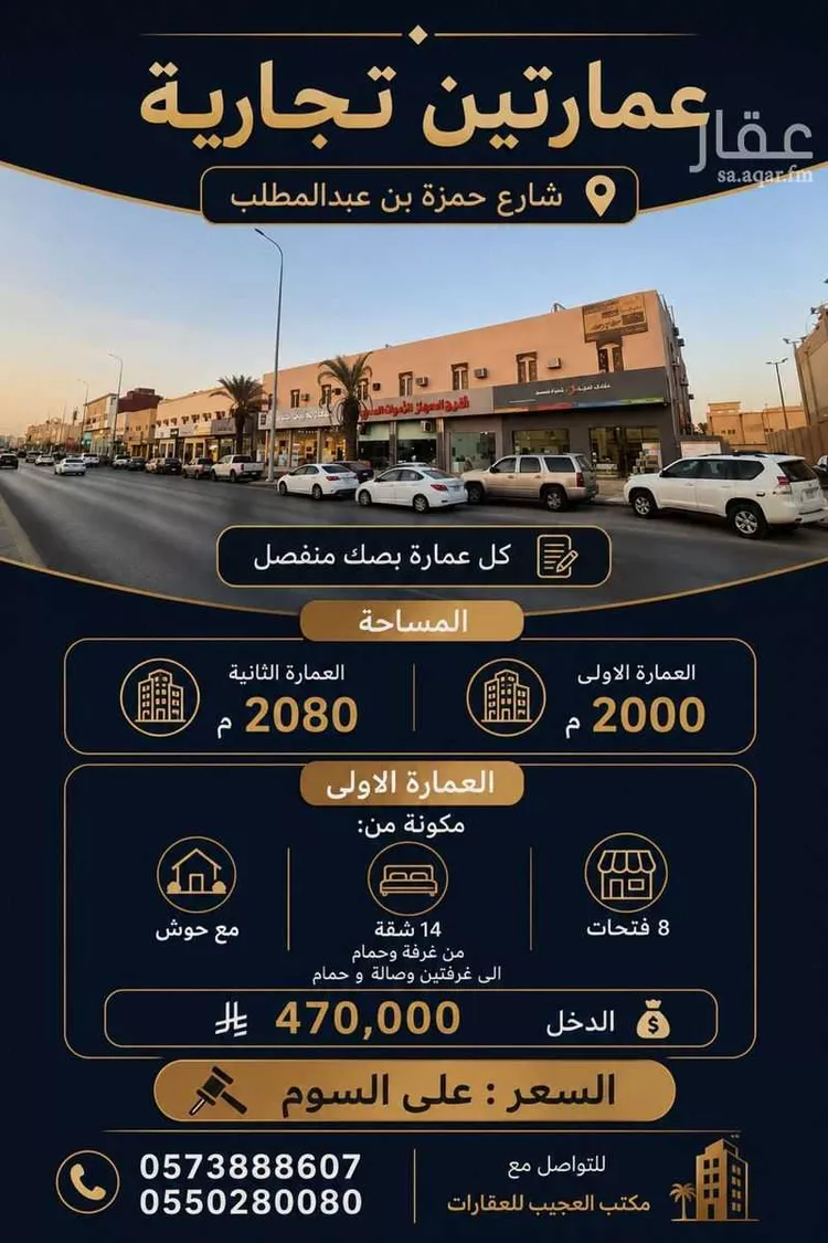 عمارة للبيع في شارع حمزة بن عبدالمطلب, حي الزهرة, مدينة الرياض, منطقة الرياض