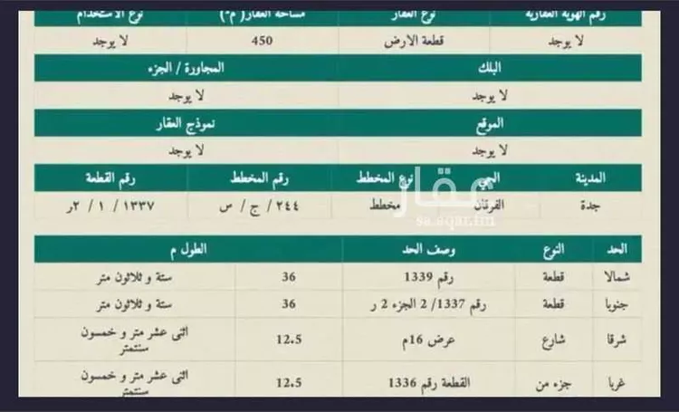 أرض للبيع في حي الفرقان, مدينة جدة, منطقة مكة المكرمة صورة 2