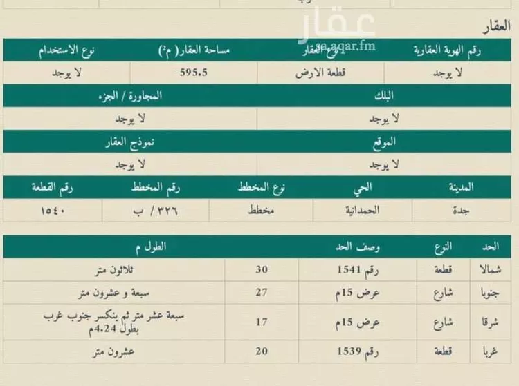 أرض للبيع في شارع ابي الحسين الحبري, حي الكوثر, مدينة جدة, منطقة مكة المكرمة صورة 2