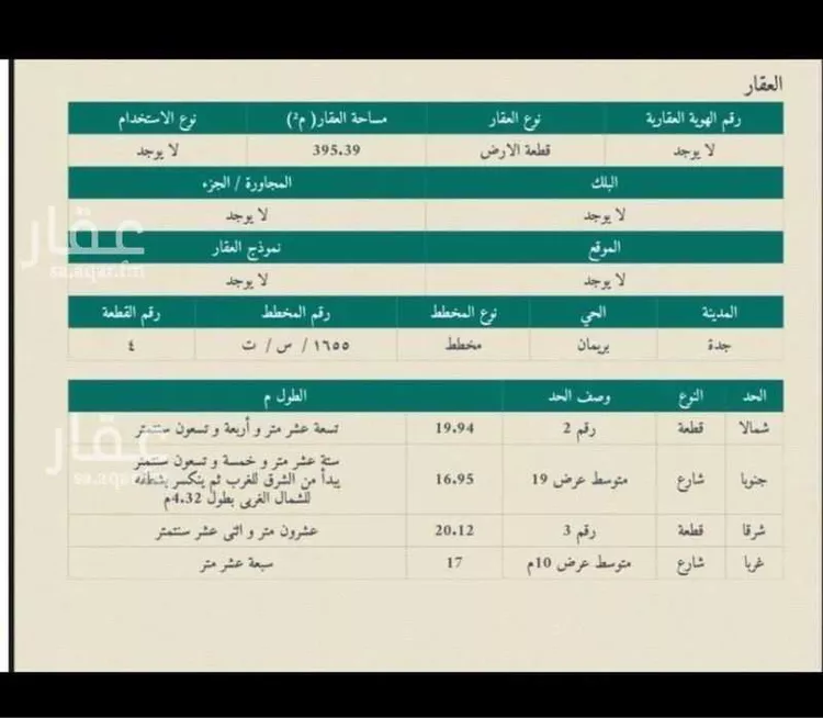 أرض للبيع في شارع بدون, حي بريمان, مدينة جدة, منطقة مكة المكرمة صورة 4
