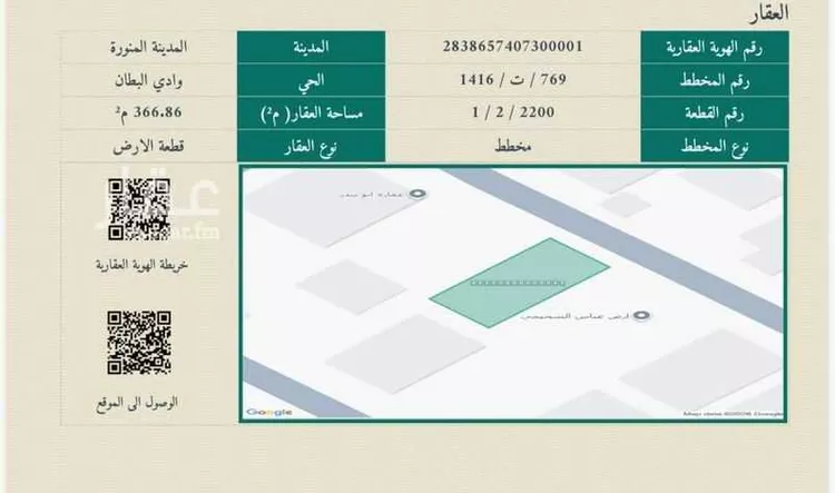 أرض للبيع في شارع ابن المخيلى, حي وادي البطان, مدينة المدينة المنورة, منطقة المدينة المنورة صورة 2