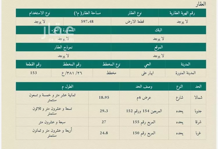 أرض للبيع في شارع جماء ام خالد, حي جماء أم خالد, مدينة المدينة المنورة, منطقة المدينة المنورة 6