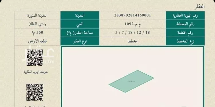 أرض للبيع في حي وادي البطان, مدينة المدينة المنورة, منطقة المدينة المنورة صورة 4