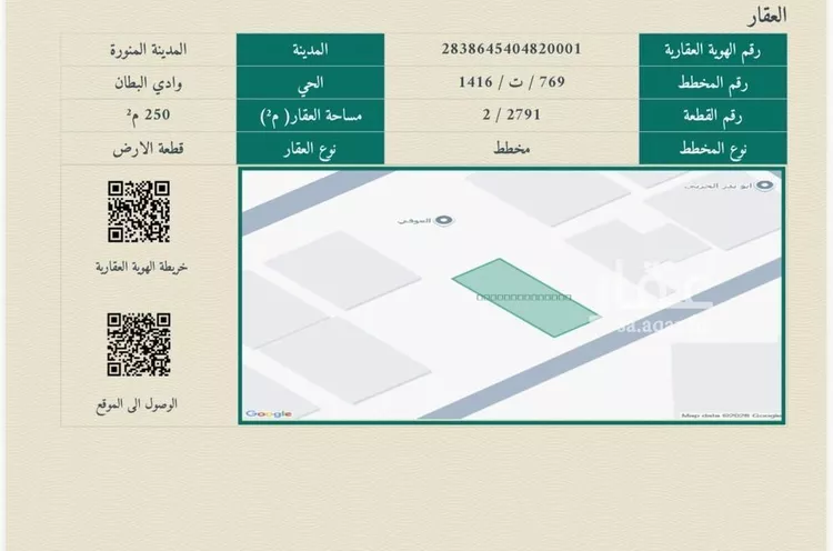 أرض للبيع في شارع عثمان ابن العاص, حي وادي البطان, مدينة المدينة المنورة, منطقة المدينة المنورة صورة 4