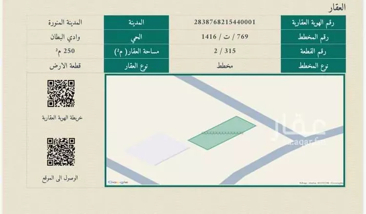 أرض للبيع في شارع وادي البطان 511, حي وادي البطان, مدينة المدينة المنورة, منطقة المدينة المنورة صورة 3