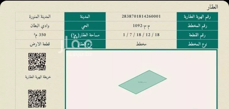 أرض للبيع في حي وادي البطان, مدينة المدينة المنورة, منطقة المدينة المنورة صورة 3