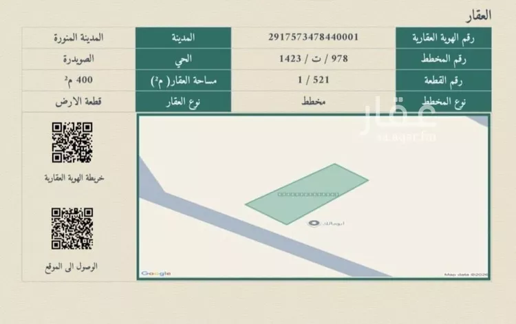 أرض للبيع في شارع يحيىى الدامغاني, حي الصويدرة, مدينة المدينة المنورة, منطقة المدينة المنورة