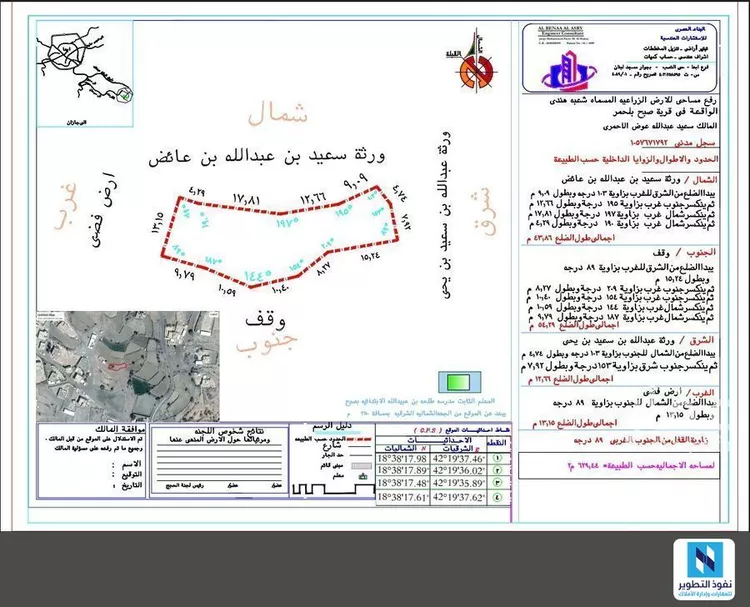 أرض للإيجار في شارع بللحمر, حي حي الاندلس, مدينة العطوف (صبح), منطقة عسير