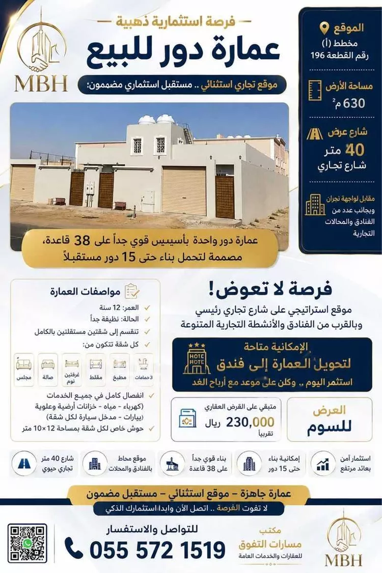 دور للبيع في شارع الحسين بن علي, حي الروضة, مدينة نجران, منطقة نجران صورة 2
