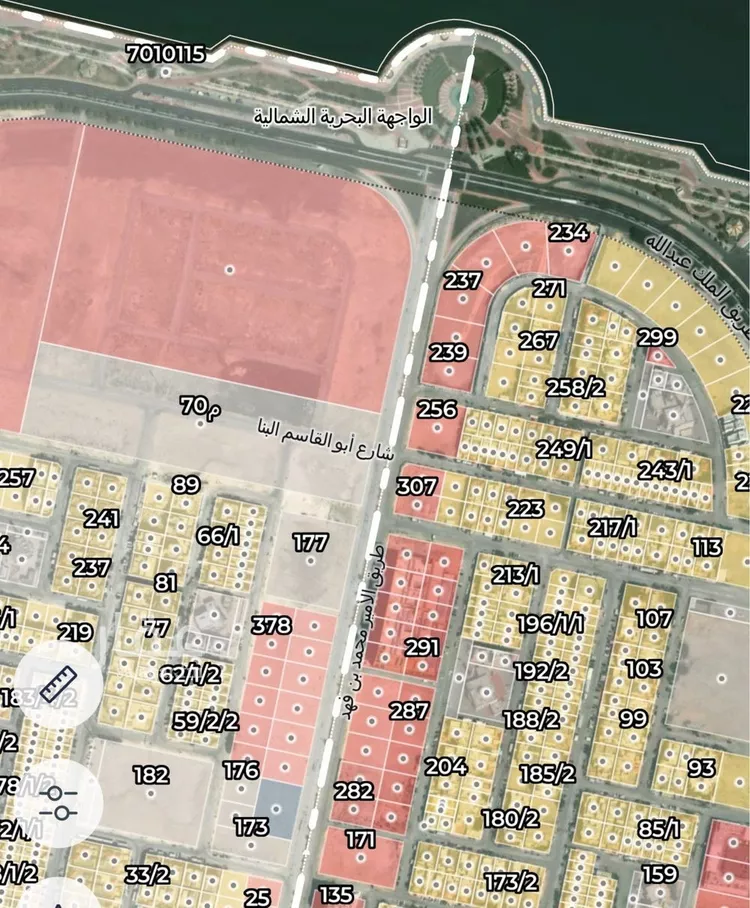أرض للبيع في شارع طريق الامير محمد بن فهد, حي الشاطئ الغربي, مدينة الدمام, المنطقة الشرقية
