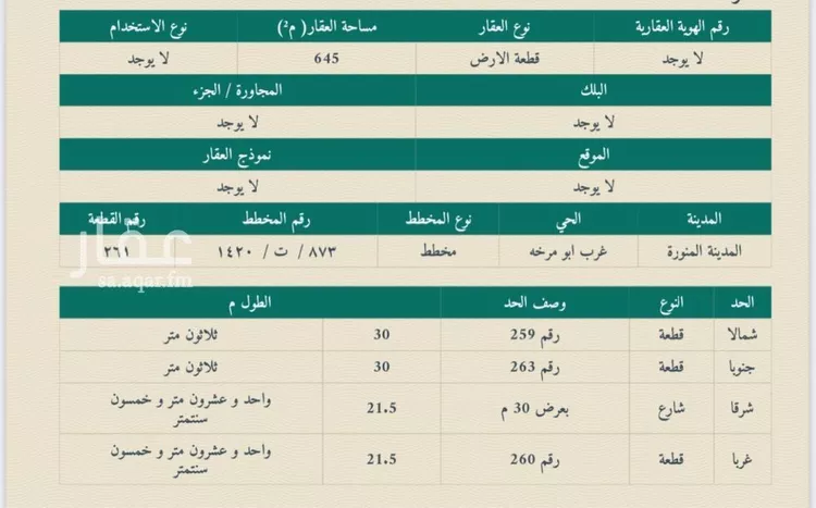 أرض للبيع في شارع مالك بن الحسحاس, حي أبو مرخة, مدينة المدينه المنوره, منطقة المدينة المنورة