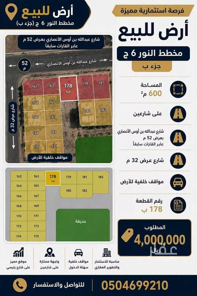أرض للبيع في شارع عبد الله بن أوس بن قيظي الأن, حي النور, مدينة جدة, منطقة مكة المكرمة