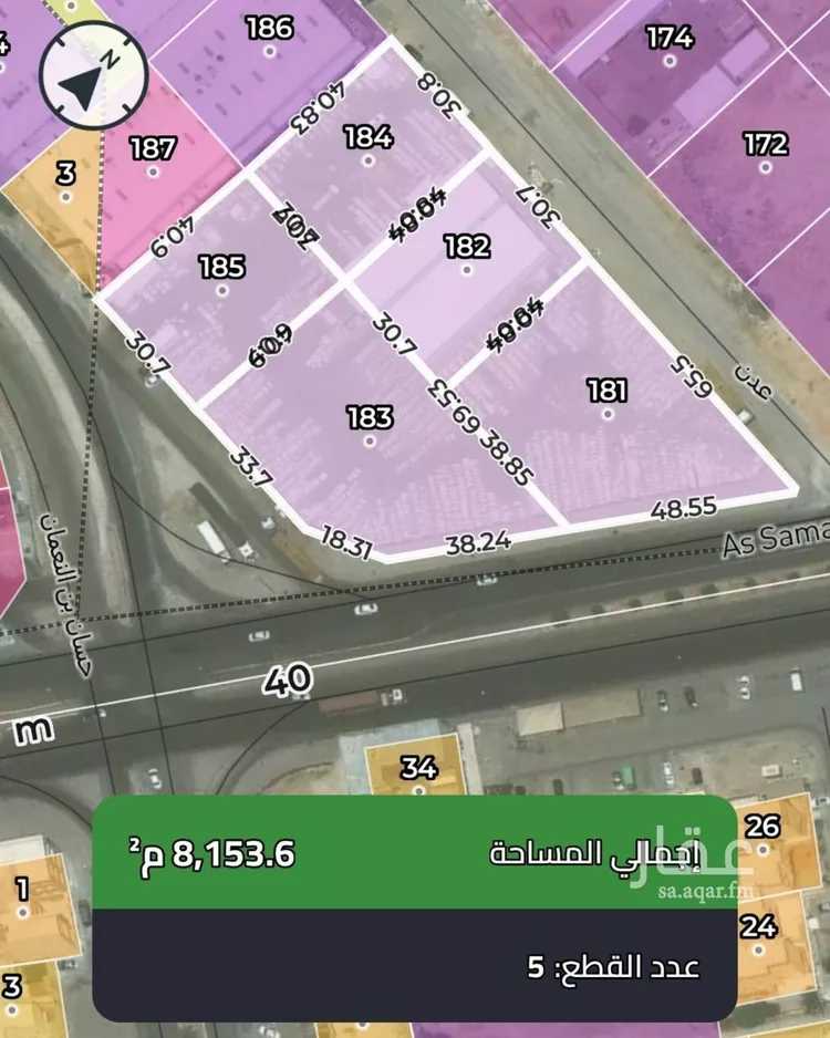 أرض للإيجار في شارع السمح بن مالك, حي الدفاع, مدينة الرياض, منطقة الرياض صورة 3