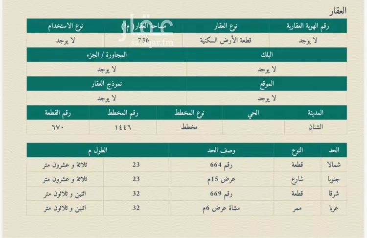 Land for Sale in AlShinana Al Ezdihar