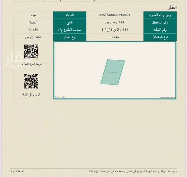 أرض للبيع في حي النجمة, مدينة جدة, منطقة مكة المكرمة