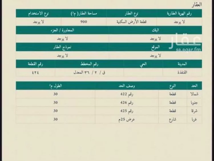 أرض للبيع في حي الشاطئ 3, مدينة القنفذة, منطقة مكة المكرمة صورة 2