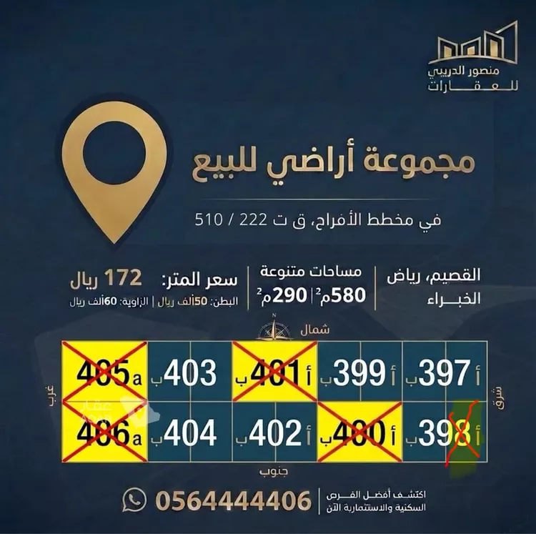 أرض للبيع في شارع ابن ارسلان, حي القدس, مدينة رياض الخبراء, منطقة القصيم 6
