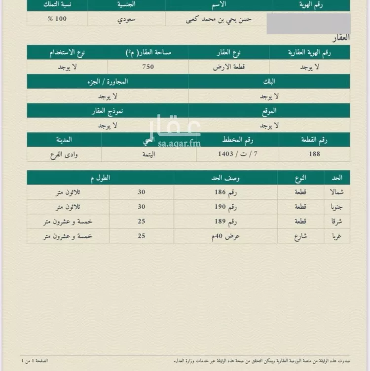 أرض للبيع في حي مخطط وادي  الفرع, مدينة وادي  الفرع, منطقة المدينة المنورة صورة 4