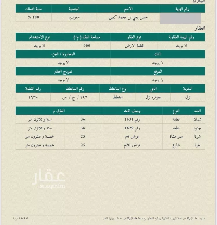 أرض للبيع في حي جوهرة ثول, مدينة ثول, منطقة مكة المكرمة