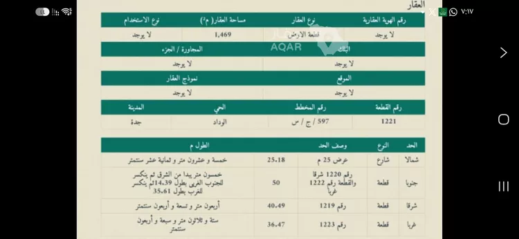 أرض للبيع في شارع عرض 25, حي الوداد, مدينة جدة, منطقة مكة المكرمة 2