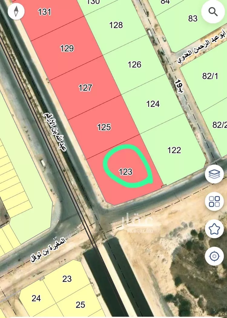 أرض للبيع في شارع المغيره ابن نوفل, حي العروبة, مدينة الدمام, المنطقة الشرقية