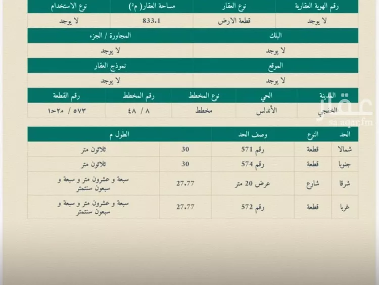 أرض للبيع في حي الأندلس, مدينة الخفجي, المنطقة الشرقية صورة 4