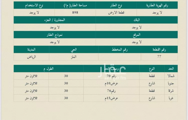 أرض للبيع في شارع شداد الفهري, حي الملز, مدينة الرياض, منطقة الرياض صورة 3