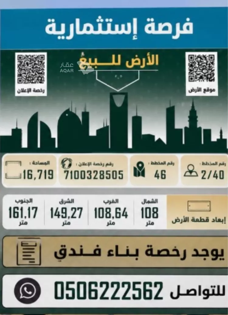 أرض للبيع في شارع صلاح الدين الايوبي, حي الأندلس, مدينة الخبر, المنطقة الشرقية
