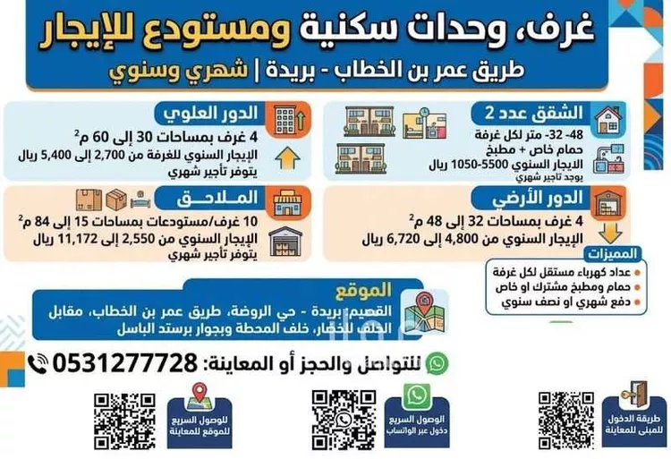 شقة للإيجار في شارع الشماسية, حي الروضة, مدينة بريدة, منطقة القصيم صورة 2