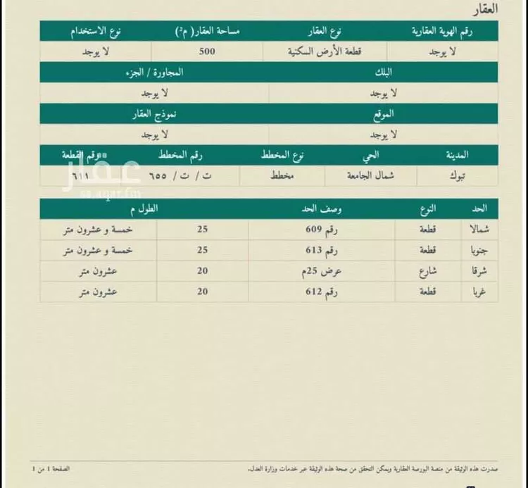 Land for Sale in Tabuk Housing of public security forces