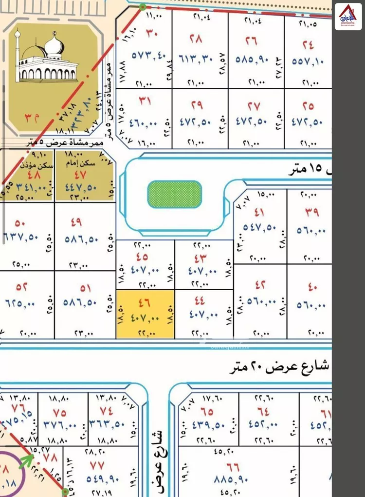أرض للبيع في شارع حسان بن حسان, حي العونية, مدينة عنيزة, منطقة القصيم صورة 2