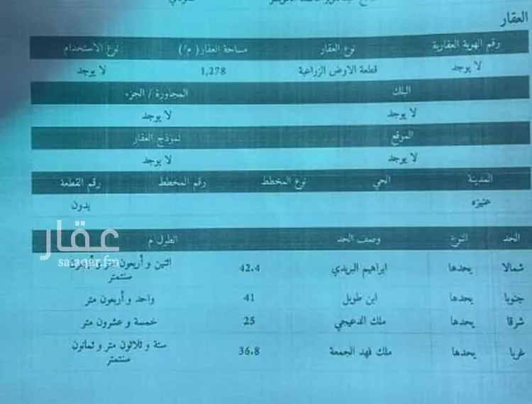 أرض للبيع في شارع عبدالعزيز حمد البادي, حي الريان, مدينة عنيزه, منطقة القصيم صورة 2