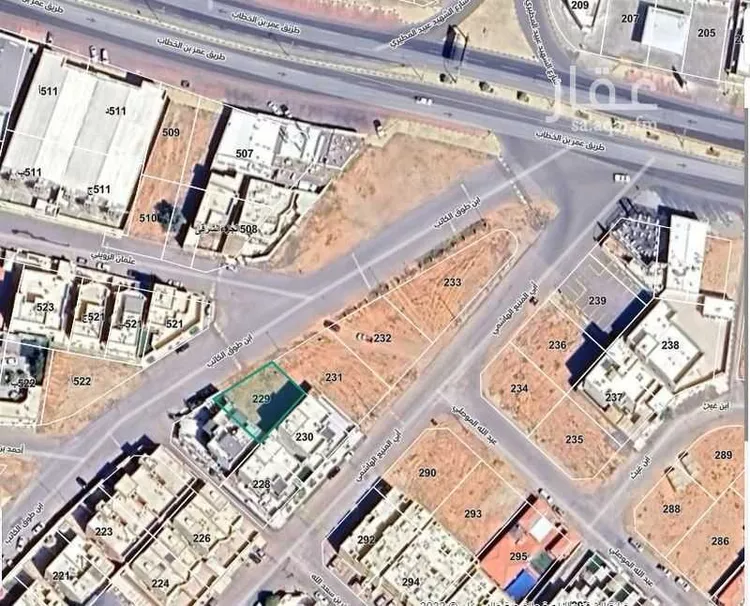 أرض للبيع في شارع عمر بن الخطاب, حي الخالدية, مدينة عنيزه, منطقة القصيم صورة 3