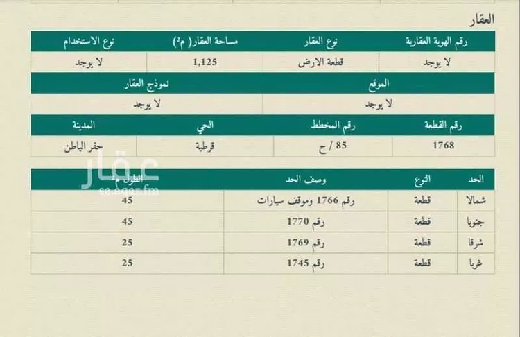أرض للبيع في شارع قرطبة 86, حي قرطبة, مدينة حفر الباطن, المنطقة الشرقية
