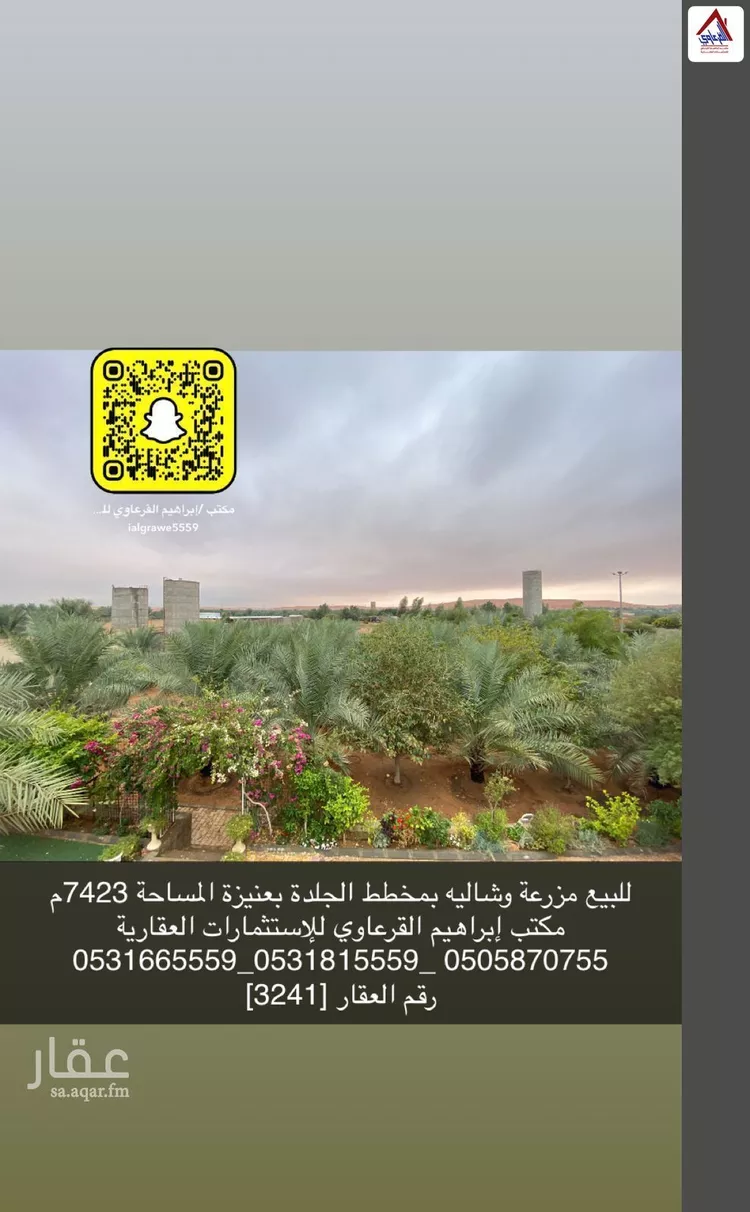 مزرعة للبيع في شارع محمد, حي الجلدة, مدينة عنيزه, منطقة القصيم صورة 4