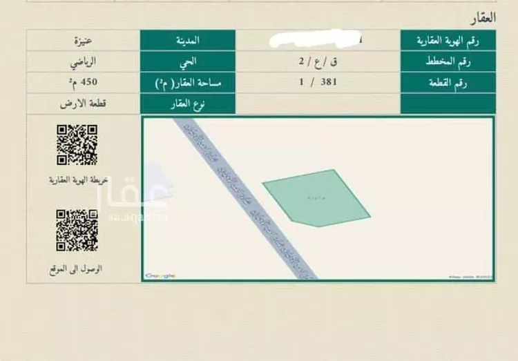 أرض للبيع في شارع محمد, حي الرياضي, مدينة عنيزه, منطقة القصيم صورة 2