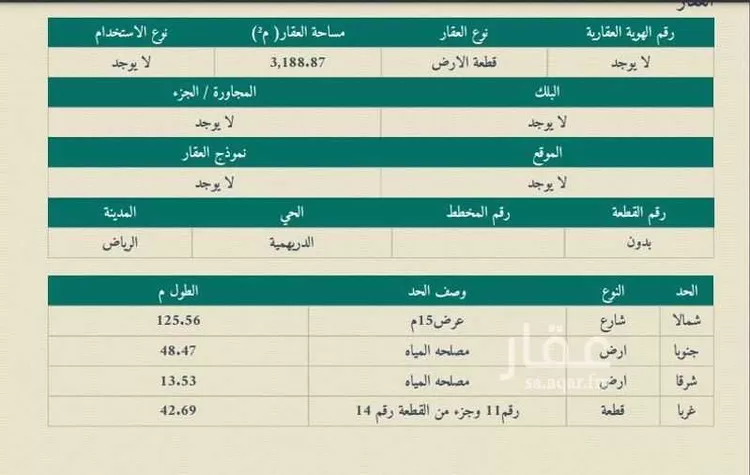 أرض للبيع في شارع ابن عساكر, حي الدريهمية, مدينة الرياض, منطقة الرياض صورة 3