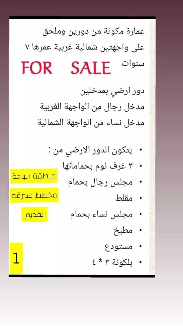 عمارة للبيع في شارع ج1 116, حي الرحاب, مدينة الباحة, منطقة الباحة 6