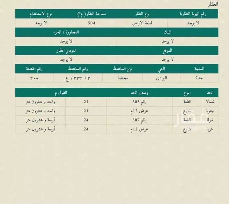 Land for Sale in Jeddah Al Bawadi صورة 4