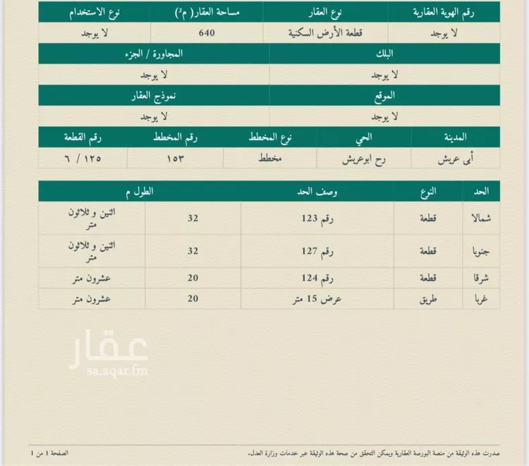 أرض للبيع في مدينة ابو عريش - ابو عريش, منطقة جازان